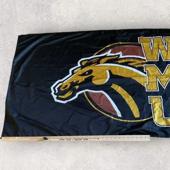 Western Michigan Broncos WMU Polyester Flag 3x5 ft Grommet Banner Team Logo - Picture 4 of 6